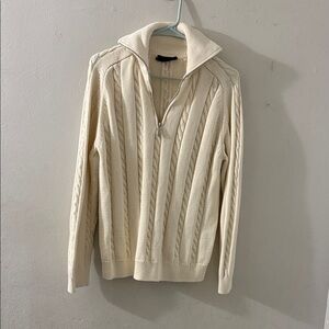 Men's Cream Cable Knit Sweater